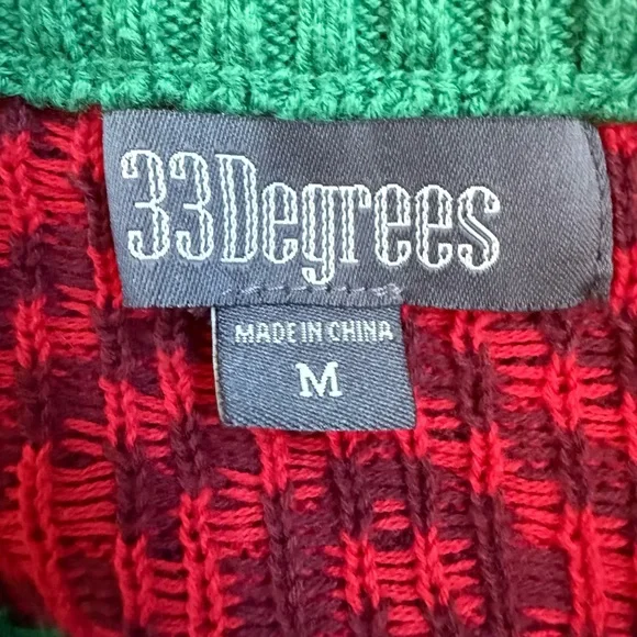 Target 33 Degrees Festive Santa Crewneck Sweater - Red and Green - Picture 9 of 9